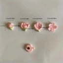 Sæt med 12 stk. magneter i kirsebærblomst design, dekorative ca. 2 cm farverige mini magneter til køleskabe og metaloverflader i køkkenet og indretningen 2