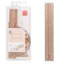 Sæt med 15 cm lineal, 180° vinkelmåler, 30° og 60° trekantlineal. Metaltegnelinealsæt. Multifunktionelt linealsæt i aluminiumslegering. 7