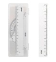Sæt med 15 cm lineal, 180° vinkelmåler, 30° og 60° trekantlineal. Metaltegnelinealsæt. Multifunktionelt linealsæt i aluminiumslegering. 4