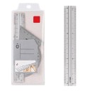 Sæt med 15 cm lineal, 180° vinkelmåler, 30° og 60° trekantlineal. Metaltegnelinealsæt. Multifunktionelt linealsæt i aluminiumslegering. 6