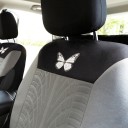 Sæt med 2 forsædebetræk, dækdesign med butterfly, beskyttende bilsædebetræk i polyester, stilfuldt mønster, nemt at vedligeholde 4