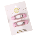 Sæt med 2 hårspænder til børn med blomster, søde hårtilbehør, dekorative spænder med blomstermotiv, pigefrisurer, stilfulde og behagelige at have på. 4