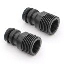 Sæt med 2 havehaneadaptere 1/2&quot; BSP Udvendig gevind Lynkoblinger til slange Plastiktilslutning til vandingssystem 1