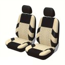 Sæt med 2 stk. beskyttende bilsædebetræk til forsæder, dæktryk, design, polyester, stilfuldt mønster, nem vedligeholdelse, kompatibel med airbags 7