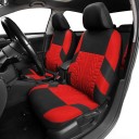 Sæt med 2 stk. beskyttende bilsædebetræk til forsæder, dæktryk, design, polyester, stilfuldt mønster, nem vedligeholdelse, kompatibel med airbags 2