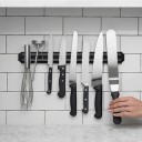 Sæt med 3 magnetiske knivestænger 20 cm, 33 cm og 48 cm Vægholdere til knive og værktøj med magnetiske bånd Sorte Til køkkenet og værkstedet 5