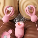 Sæt med 3 silikonemassageredskaber med 20 vibrations- og sugefunktioner til brystvorter, klitoris eller penisspids med USB-fjernbetjening i diskret emballage. 3
