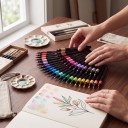 Sæt med 36 stk. tuscher med blød spids Akryltuscher med stærk dækning Lukkebox med håndtag Til billedkunst og hjemme tegning 7