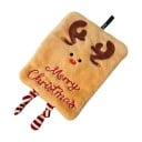 Sæt med 4 håndklæder med julemotiver og ophæng 18,7 x 23,7 cm forstærket fleece hurtigttørrende absorberende til badeværelse og køkken 5