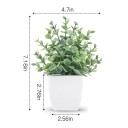 Sæt med 4 kunstige blomster i en potte assorterede kunstige blomster 18,24×11,94 cm boligdekoration kunstige planter realistiske blomster 7×6,5 cm potte 2