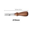 Sæt med 4 læderværktøjer A4-A10 mm Syl med træhåndtag 15,5 cm Til at lave riller, dekorationer og sømme på læder 6