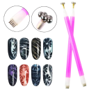 Sæt med 4 magnetiske neglestifter magnet til gel polish katteøjne 3D-effekt forskellige designs neglekunst negledekorationsværktøj kreativ manicure 2