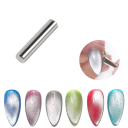 Sæt med 4 magnetiske neglestifter magnet til gel polish katteøjne 3D-effekt forskellige designs neglekunst negledekorationsværktøj kreativ manicure 4