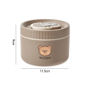Sæt med 400 ml og 600 ml termokandemadkasser i rustfrit stål. Isoleret beholder. Lækagesikker. Mikrobølgeovnssikker. Børneæske med bamse og bestik. 7