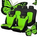 Sæt med 5 bilsædebetræk Dækdesign med butterfly Beskyttende bilsædebetræk Polyester Stilfuldt mønster Nem at vedligeholde Universel pasform 12