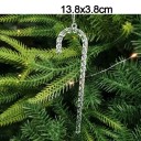 Sæt med 5 stk. plastiske gennemsigtige dekorationer til juletræet i form af stok 13,8 x 3,8 cm 2