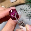 Sæt med 6 neglemagneter 3 x 1 cm katteøje-effekt fleksibel jerntrådsbarre forskellige designs neglekunstværktøjsmagnet til gellack negledekoration 3