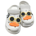 Sæt med 6 stk. dekorationer til crocs ansigt med runde briller PVC pynt til crocs sko til personalisering af fodtøj 6