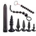 Sæt med 8 erotiske legetøj vibrator analplugs analkugler silikone til ham og hende diskret emballage 1