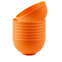 Sæt med 8 plastikskåle 7,8 x 15 cm Farverige runde skåle til salat, suppe og dessert Genanvendeligt service til køkkenet og på farten 13