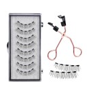 Sæt med 8 stk magnetiske 3D kunstige vipper med 5 magneter og applikator Vandafvisende langtidsholdbare genanvendelige vipper naturligt udseende 1