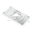 Sæt med aluminiumsgraveringsfræseplade 26 x 13 x 3,5 cm med indsatsringe og skruer til høvl. Forberedelse til tømrerværksted. 2