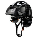 Safety Helmet with Integrated Goggles, Visor and Ear Protectors Size 53-63 cm ABS Shell Adjustable with Wheel 3