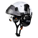 Safety Helmet with Integrated Goggles, Visor and Ear Protectors Size 53-63 cm ABS Shell Adjustable with Wheel 5