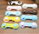 Safety Lock for Cupboard Doors 5 pcs Two-Part Lock with Rounded Ends Self-Adhesive Foam Pads Plastic Size 9.5 cm 6