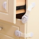 Safety Lock for Cupboards and Drawers 10 pcs Child Safety Strap Self-Adhesive Fixing Easy Snap Plastic PP Dimensions 20 x 5 cm 13