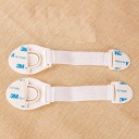 Safety Lock for Drawers and Doors 10 pcs Strap with Detachable Round Part Self-Adhesive Foam Pads White Plastic Size 20 x 3 cm 5
