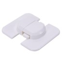 Safety Lock for Fridge to Prevent Opening by Children Self-Adhesive Two-Part Door Lock Without Drilling White Plastic 6.4 x 5.5 cm 3