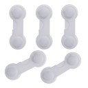 Safety Lock for Furniture 5 pcs Self-adhesive Child Lock for Cupboard Doors and Drawers with Hook White ABS Plastic Dimensions 9 x 3 cm 1