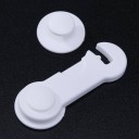Safety Lock for Furniture 5 pcs Self-adhesive Child Lock for Cupboard Doors and Drawers with Hook White ABS Plastic Dimensions 9 x 3 cm 3