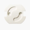 Safety Socket Plug 10 pcs Self-Adhesive Cover Protecting Children from Electric Shock White Plastic Dimensions 3.5 x 3 cm 2