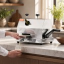 Saftpresser til sukkerrør 50 kg/t Presse med 3 cylindere i rustfrit stål Indgang 6,1 cm Sølvfarvet Til barer og boder med friske drikke 4