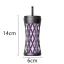 Sähkökärpäslamppu LED UV valo 14 × 6 cm Sähkörakenne Muovi musta Pöytälamppu kärpäsiä vastaan sisätiloissa 2