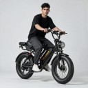 Sähkökäyttöinen maastopyörä HEADEER Fat bike Akku 48 V 20 Ah LCD-näyttö Etu- ja takaiskunvaimennus Levyt jarrut Musta Maastoon ja kaupunkiin 4