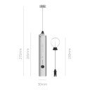 Sähkökermavaahtimuri MHW-3BOMBER 2 vispilää 3 nopeutta Akusto 1500 mAh USB-C-lataus Ruostumaton teräs 304 Hopea Latte- ja cappuccinoa varten 7
