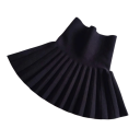 Sáia de rapariga Unicolor Plissada Cintura Alta Acima do Joelho Acrílico Algodão Elegante saia escolar e de lazer 1