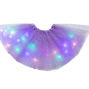 Saia de Tule LED Brilhante para Mulheres 40 cm Saia de Balé Mini com Estampado de Estrelas Saia Tutu em Camadas a Pilhas CR2032 Acessório de Carnaval 16