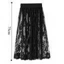 Saia interior de renda para senhora com padrão floral e elástico na cintura longa e transparente para vestidos tamanho universal 8