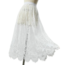 Saia longa de tule rendado com cintura elástica alta Saia transparente elegante com 80 cm de comprimento Saia em camadas para mulheres para sessões fotográficas e celebrações 2