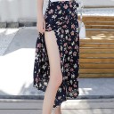 Saia longa feminina com flores A1130 3