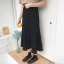 Saia midi com bolinhas para senhora e cintura alta 2