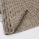 Saia midi de malha para senhora com bolsos Saia canelada ajustada com cintura elástica e fenda Viscose com spandex Saia elegante para o trabalho 7