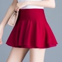 Saia mini de chiffon para senhora com volantes duplos na parte inferior Cintura alta e larga Corte fluido e volumoso Saia para t-shirt 2