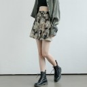 Saia mini feminina com estampado de gatos 4