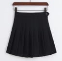 Saia mini plissada feminina em estilo japonês Saia de verão plissada com fecho lateral Corte curto acima do joelho Poliéster 2