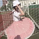 Saia xadrez feminina com alças 2